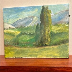 Green Scenery Art on Canvas oil paints